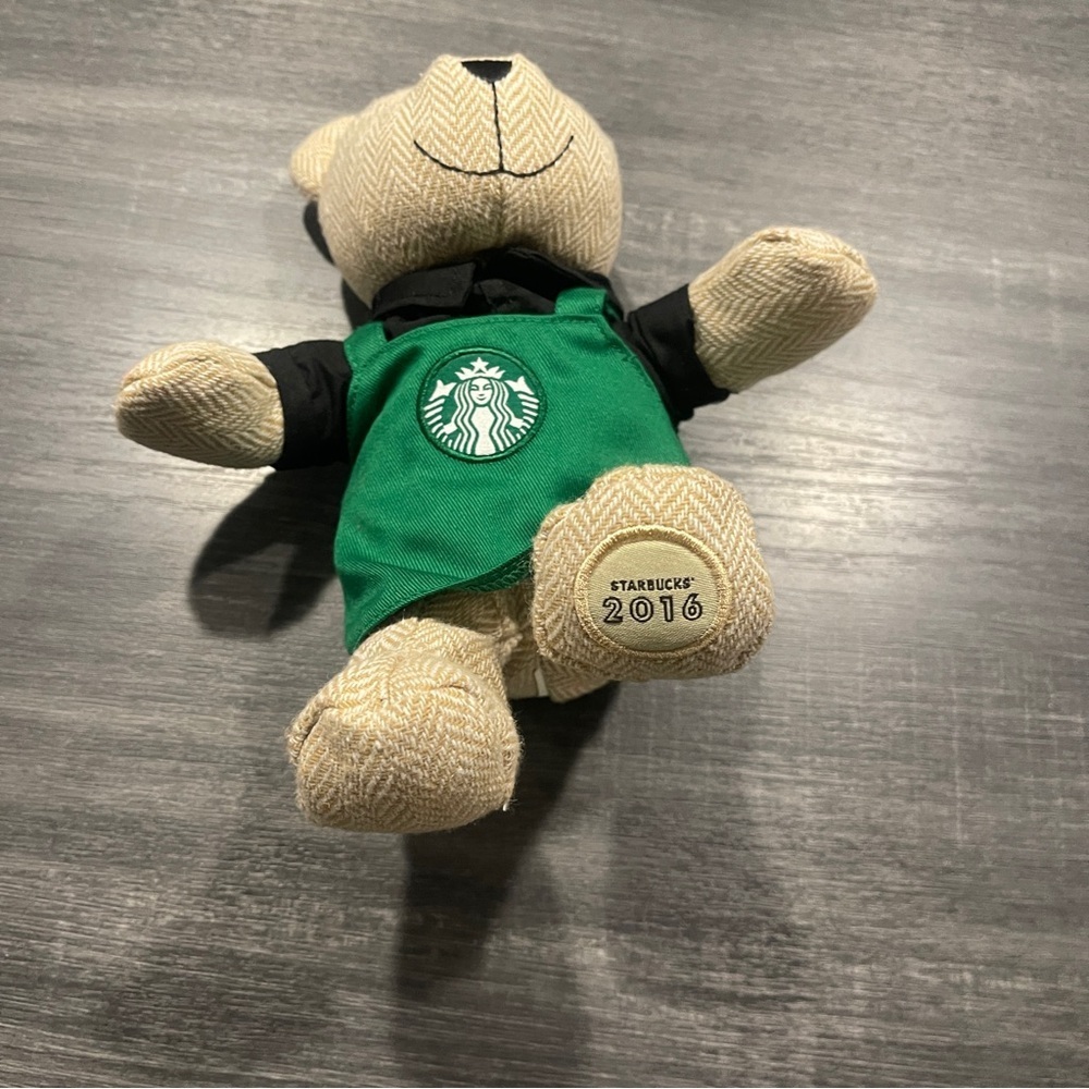 Starbucks 2016 Bearista Beat Brown Small Teddy Bear Green Apron - Picture 4 of 5